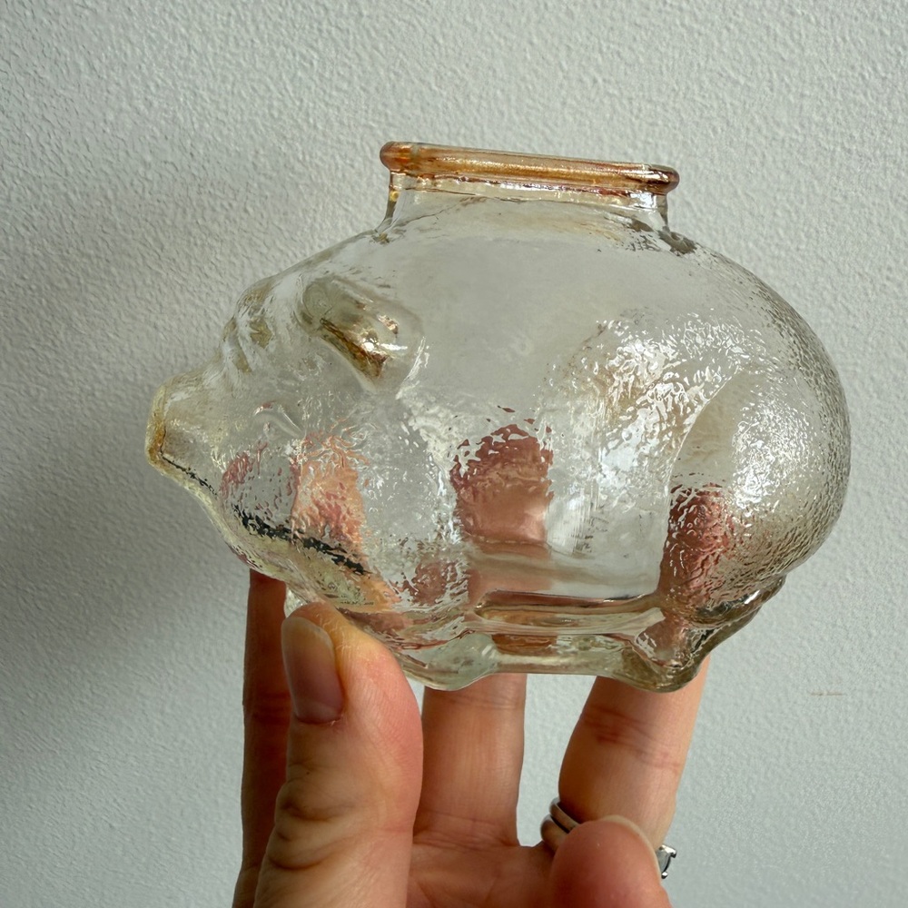 Vintage Anchor Hocking pressed glass piggy bank - Picture 7 of 11
